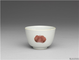 明 正德窑 釉里红三果杯,明 武宗,,盛装器