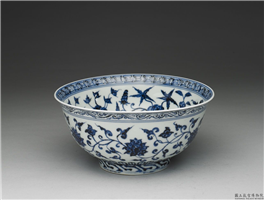 明 官窑 青花四季花卉碗,明,,盛装器