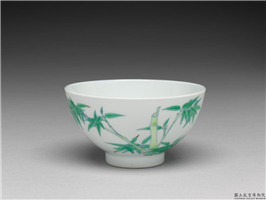 清 雍正 斗彩绿竹茶锺,清 雍正,陶瓷,盛装器