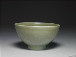 明 龙泉窑 青瓷划花四季花卉碗,明 十五世纪,,盛装器
