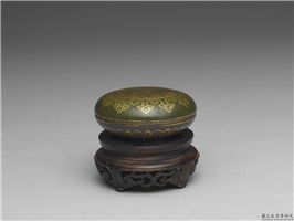 清 乾隆窑 茶叶末釉描金银盒,清,,香具