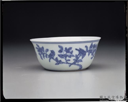 明 成化 青花梵文花鸟纹茶锺,明 成化,陶瓷,水器