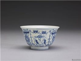 明 万历 青花年年丰登茶锺,明 神宗,,盛装器