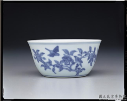 明 嘉靖窑 青花花鸟纹洗,明 嘉靖,陶瓷,水器