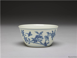 明 嘉靖 青花花鸟纹洗,明 嘉靖,陶瓷,水器