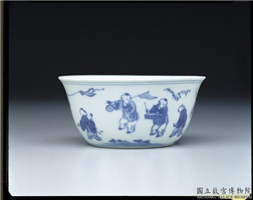 明 嘉靖窑 青花婴戏洗,明 嘉靖,,水器