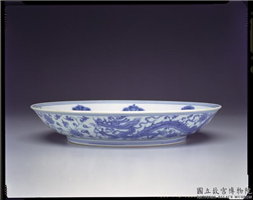 明 成化窑 穿花龙团花纹大盘,明 成化,陶瓷,盛装器