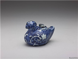 明 宣德窑 青花鸳鸯形砚滴,明 宣德,陶瓷,水器