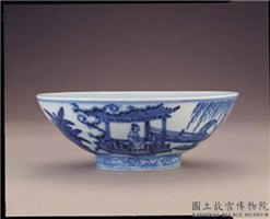 明 宣德窑 青花仕女婴戏图碗,明 宣德,陶瓷,食器