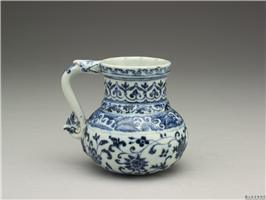 明 永乐 青花花卉纹龙耳花浇,明,,花器