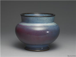 金-元 钧窑 天蓝玫瑰渣斗式花盆,金-元,陶瓷,花器,花器