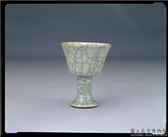 明 成化窑 哥釉高足杯,明 成化,陶瓷,饮器