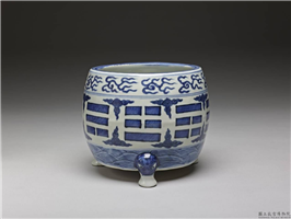 明 万历 青花八卦圆炉,明 万历,陶瓷,盛装器