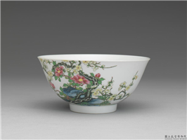 清 雍正 珐琅彩山茶梅花碗,清 世宗 雍正,陶瓷,盛装器