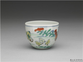 明-清 成化款 斗彩鸡盃,明-清,,盛装器