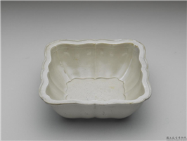 明　白瓷印花天禄流云方洗,宋,,文具、文玩