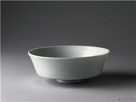 元 「枢府」款 卵白釉印花番莲碗,元,陶瓷,