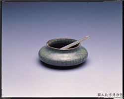 宋-明 哥窑系 青瓷水盛,宋-明,,文具文玩