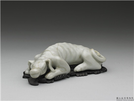 青白釉瓷犬,清 十八世纪,陶瓷,陈设