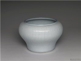 清 汝釉 瓷百摺鱼缸,清朝,,水器