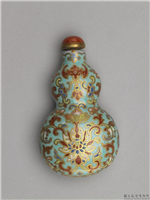 清 嘉庆 瓷胎粉彩缠枝花葫芦式鼻烟壶,清 嘉庆,陶瓷,鼻烟壶