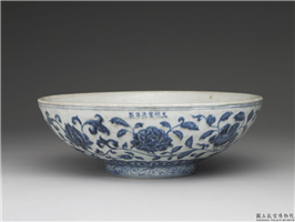 明 宣德 青花四季花卉大碗,明 宣宗,,文具、文玩