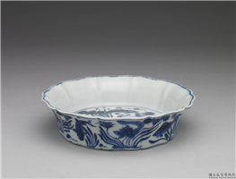 明 宣德 青花瓷莲塘鱼藻纹花口洗	,明 宣宗,,花器