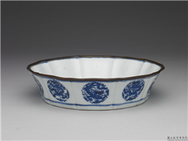 明 宣德 青花团龙花口洗	,明 宣宗,,文具、文玩