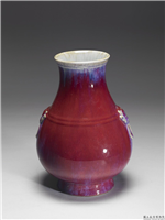 清 雍正 仿钧釉兽环壶(尊)(雍正年制款),清 世宗,,陈设