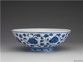 明 宣德款 青花白地瓷洗,明 宣宗,,文具、文玩