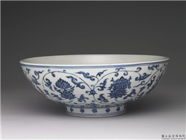 明 宣德窑 青花莲托八吉祥纹大碗,明 宣德,陶瓷,食器