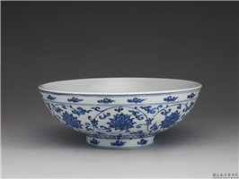 明 宣德款 青花白地瓷洗,明 宣宗,,文具、文玩
