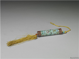 清 浅蓝地粉彩缠枝花卉瓷牙签筒,清,,杂器