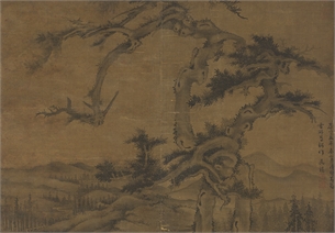 吴镇　双松图