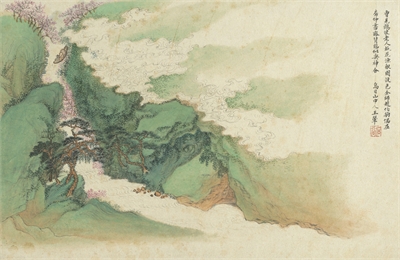 王翬　桃花渔艇
