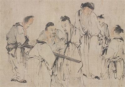 清黄慎人物　横披