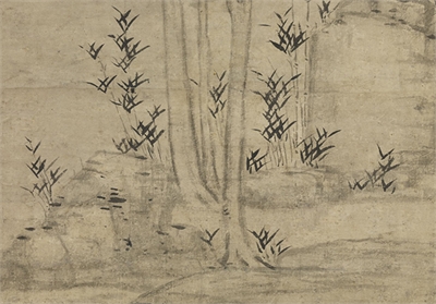 明顾正谊云林树石　轴