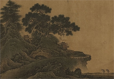 名绘集珍　册　宋贾师古岩关古寺