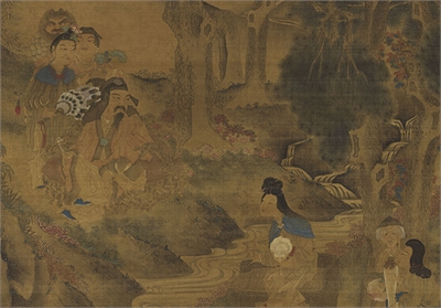 元人画麻姑献寿　轴