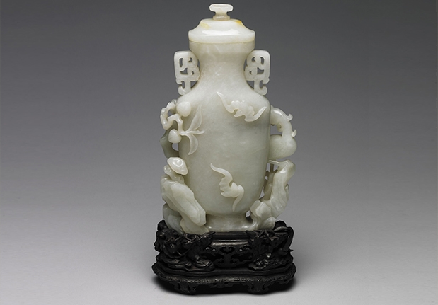 清 玉凤鸟尊（附木座）