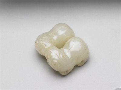 汉 白玉双兽