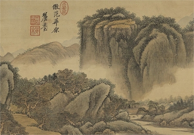 清王原祁仿古山水　册　丛林兰若