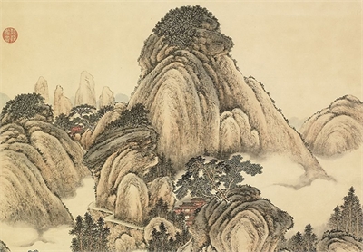 清唐岱仿范宽山水　轴