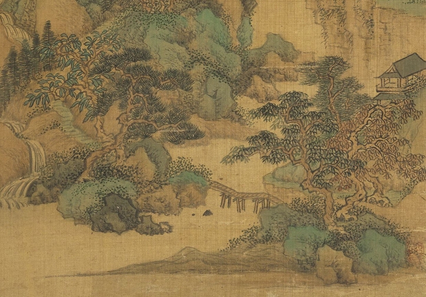 清王监仿古山水　册　拟范华原秋林萧寺图