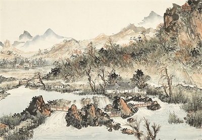 民国关山月贵阳花谿图　卷