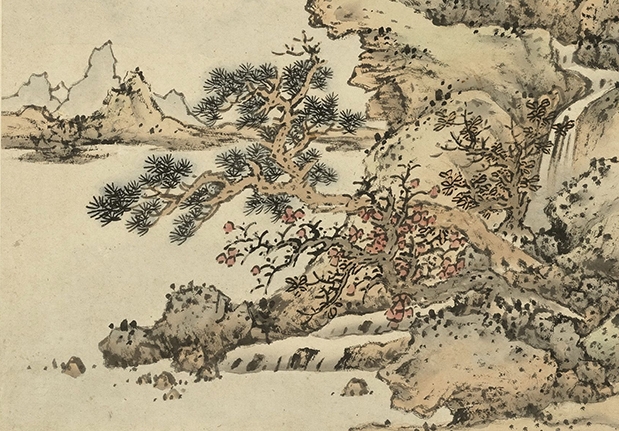 明蓝瑛山水　册　临范宽画法