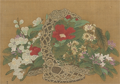 历代集绘　册　宋李嵩花篮