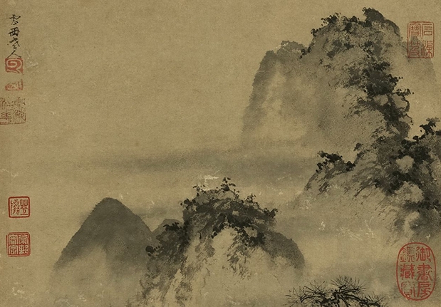 元明人画山水集景　册　元曹知白山水