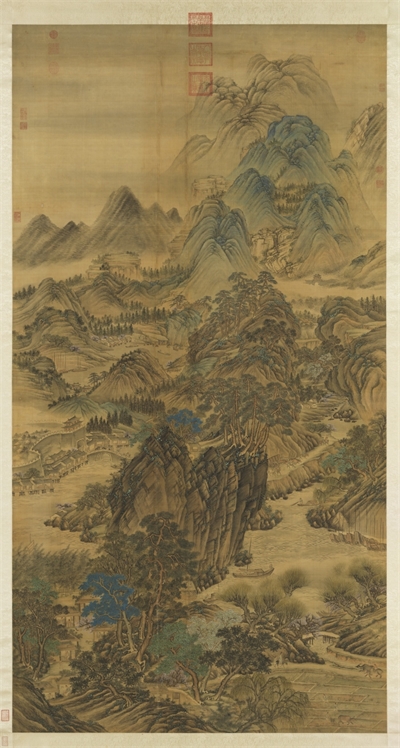 清高其佩江山春霭　轴