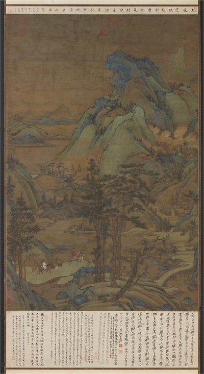 五代董源江堤晚景　轴
